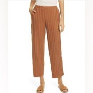 NWT Eileen Fisher Size xl Ribbed Wide-Leg Ankle Pants Cinnamon $168